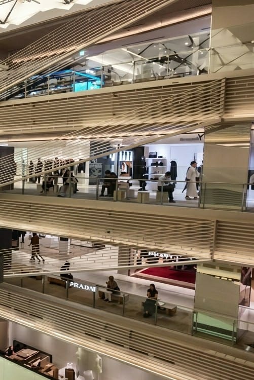Modern luxury mall interior documented in Chuo, Japan