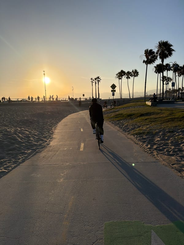 Golden hour coastal scene documented in Los Angeles