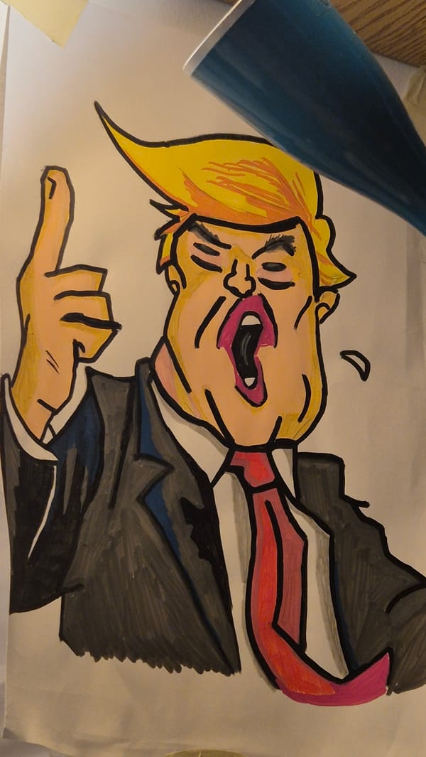Trump caricatures and anime posters collected in Sofia