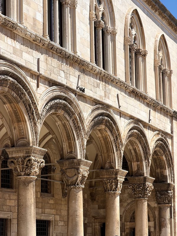 Midday in Dubrovnik's Old Town: harbor, palaces, and plazas