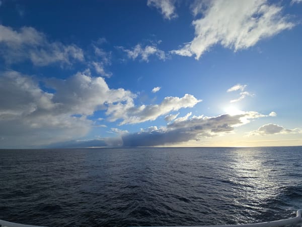 Weather system observed over ocean waters near Norwegian coast