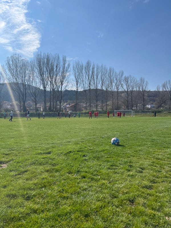 Morning soccer field activity observed over 50-minute period