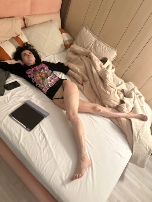 Woman photographed resting in bedroom in Kazan