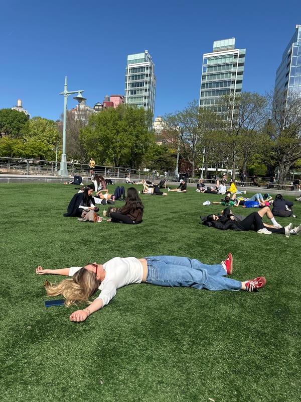 Evening leisure activities captured at NYC waterfront park