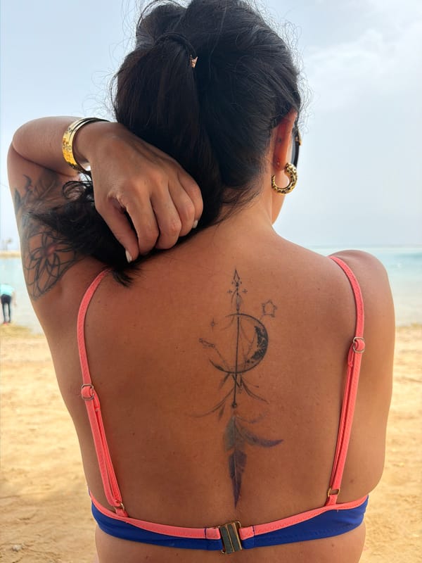 Woman enjoys leisurely beach day in Hurghada, Egypt