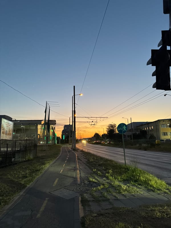 Varna streets and landmarks at golden hour into dusk