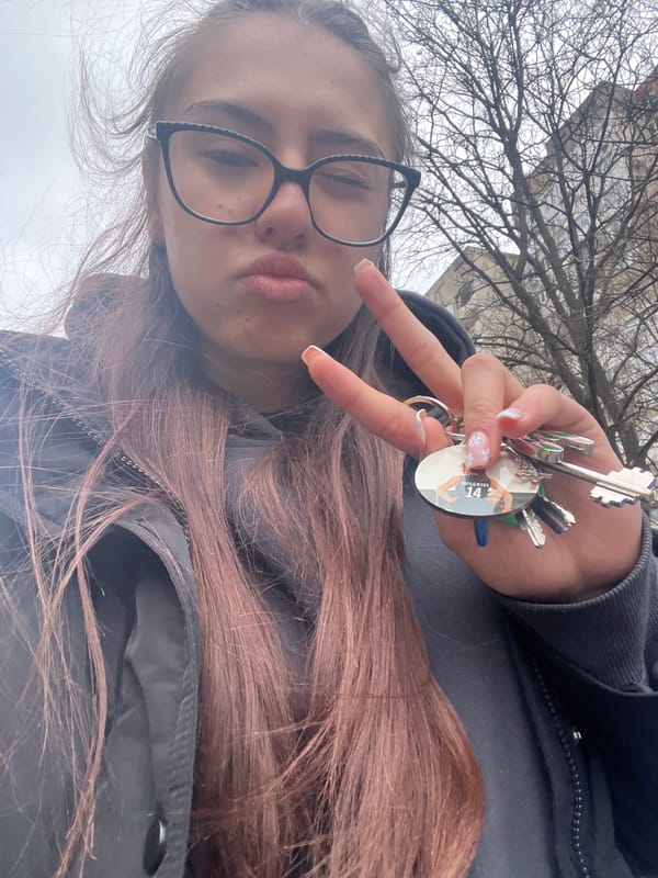 Sofia resident documents keys, selfie, street scenes during morning hour