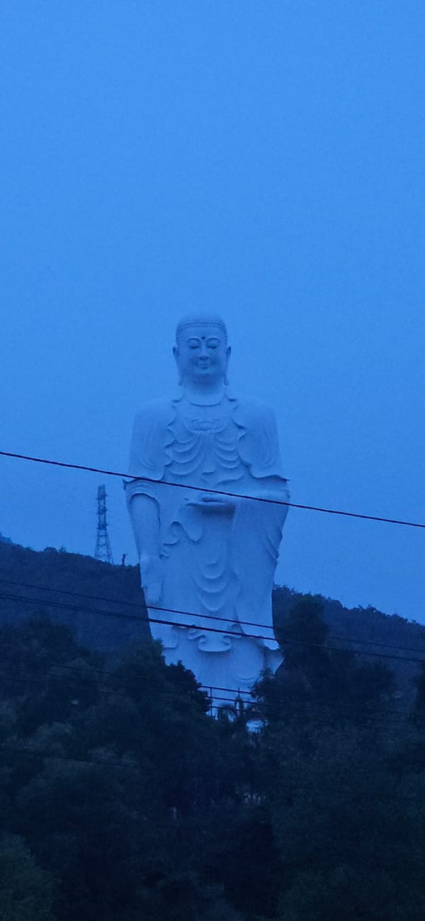 White Buddha statue photographed in Nha Trang, Vietnam