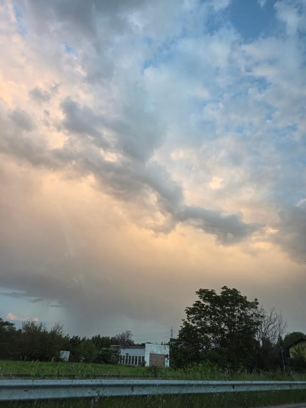Highway driving captured in Plovdiv under mixed sky conditions