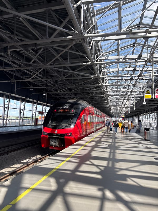 Morning scenes in Khimki: train station, Pomeranian dog indoors