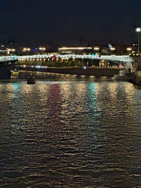 Nighttime photography session captures illuminated Moscow River waterfront scenes