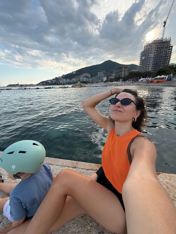 Tourist documents afternoon sightseeing tour of Budva coastline