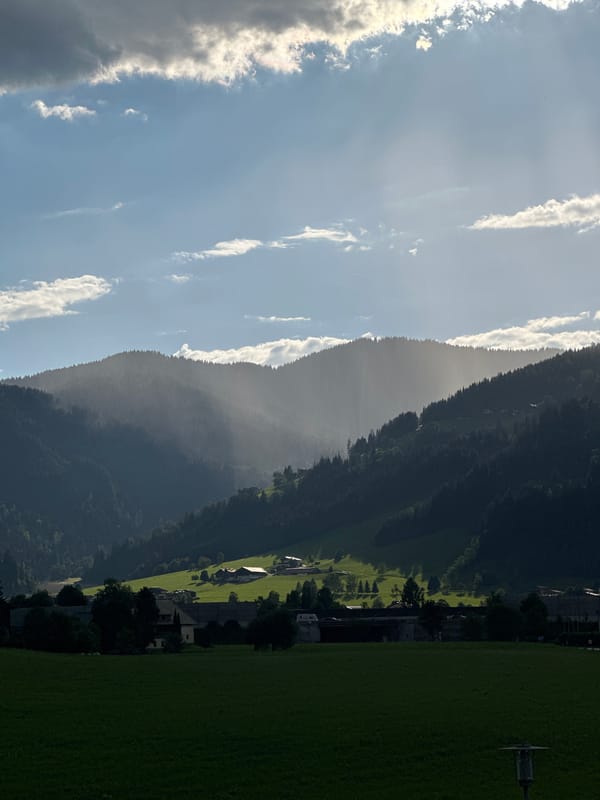 Dramatic alpine afternoon at an Austrian mountain resort