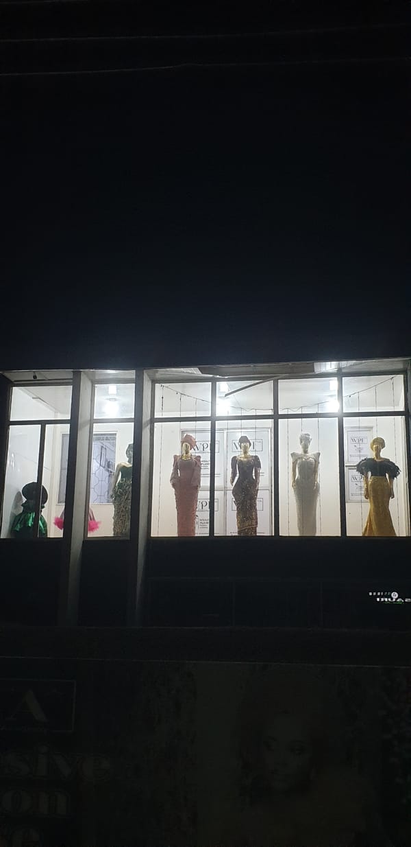 Nighttime commercial district documentation captured in Narayi, Nigeria
