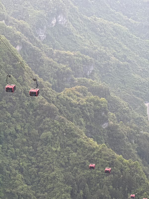 Tourist captures panoramic views from Zhangjiajie mountain peaks