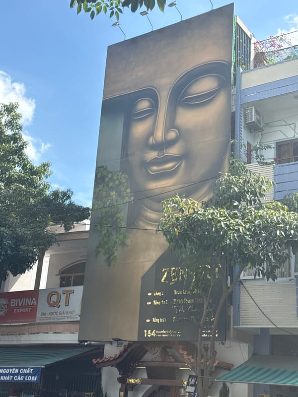 Buddha Mural Adorns Building in Nha Trang Ward
