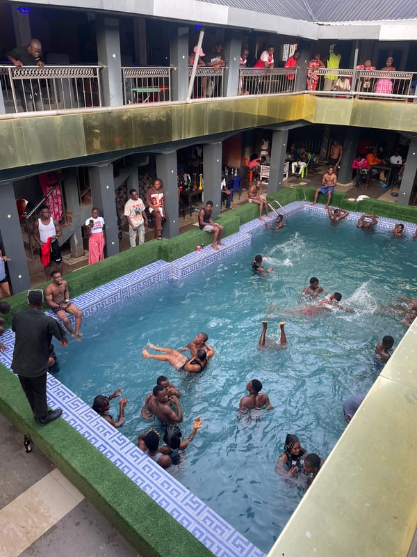 Pool party draws crowds at Onitsha building complex