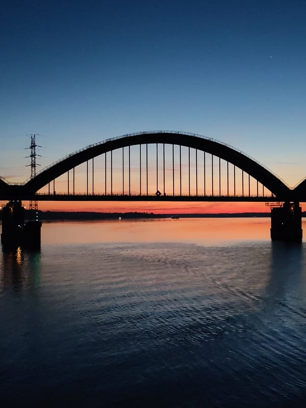 Twilight bridge captured by witnesses in Russia