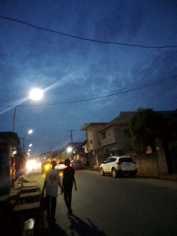 Evening street life documented in Onitsha, Nigeria