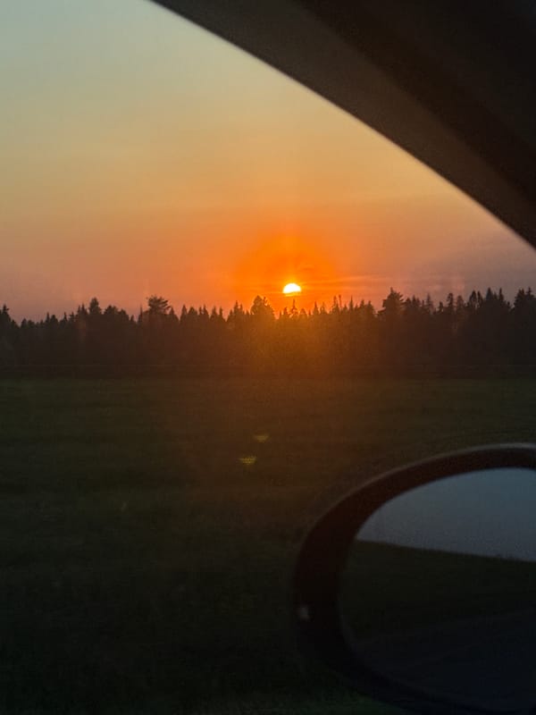 Sunset observed from multiple angles in Kamennoye, Russia