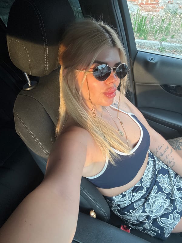 Parked Mercedes moment in Rakovski, music on, summer afternoon