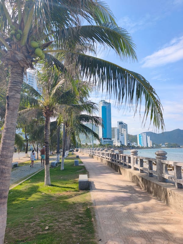 Nha Trang beachfront on a calm July morning
