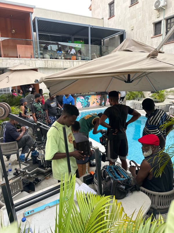 Film crew conducts video production in Moba, Nigeria