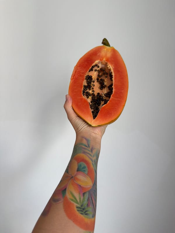 Ripe papaya photographed from multiple angles in Nha Trang