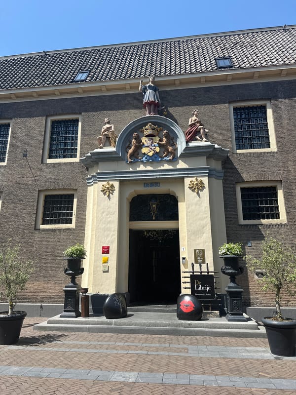 Zwolle city streets and canals on a bright summer morning
