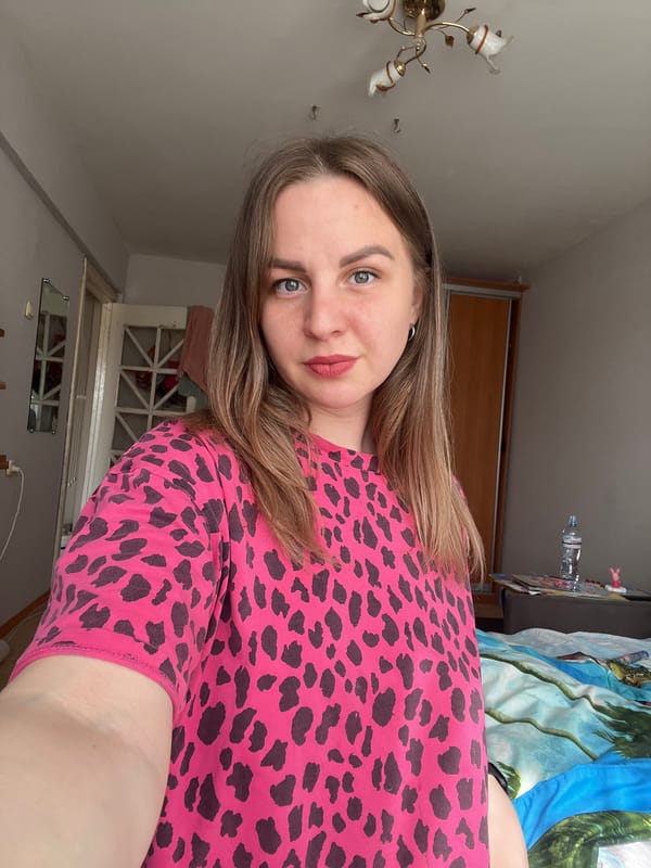 Woman takes selfie while lying down in Votkinsk, Russia
