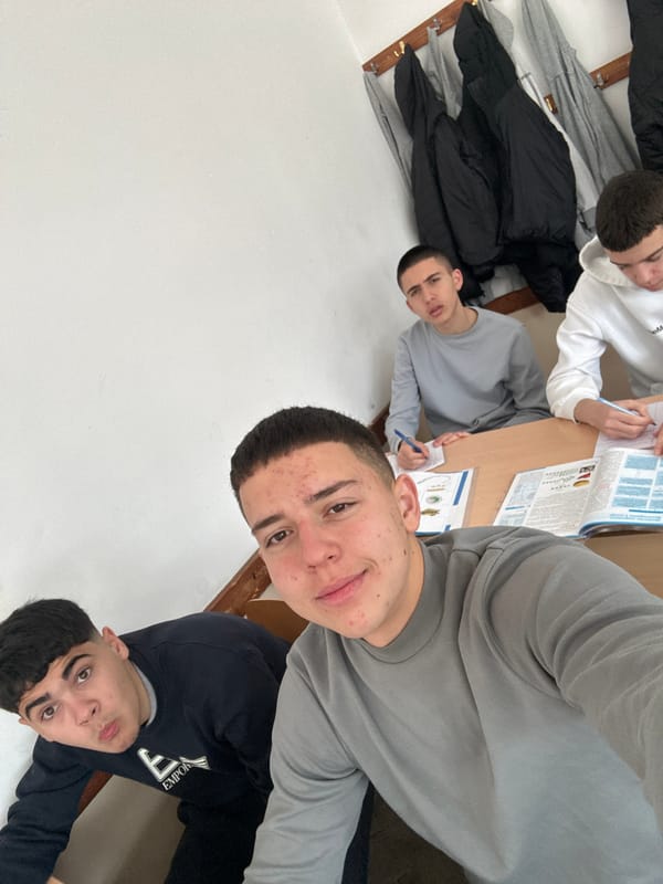 Young men gather for early morning social activities in Zlatograd