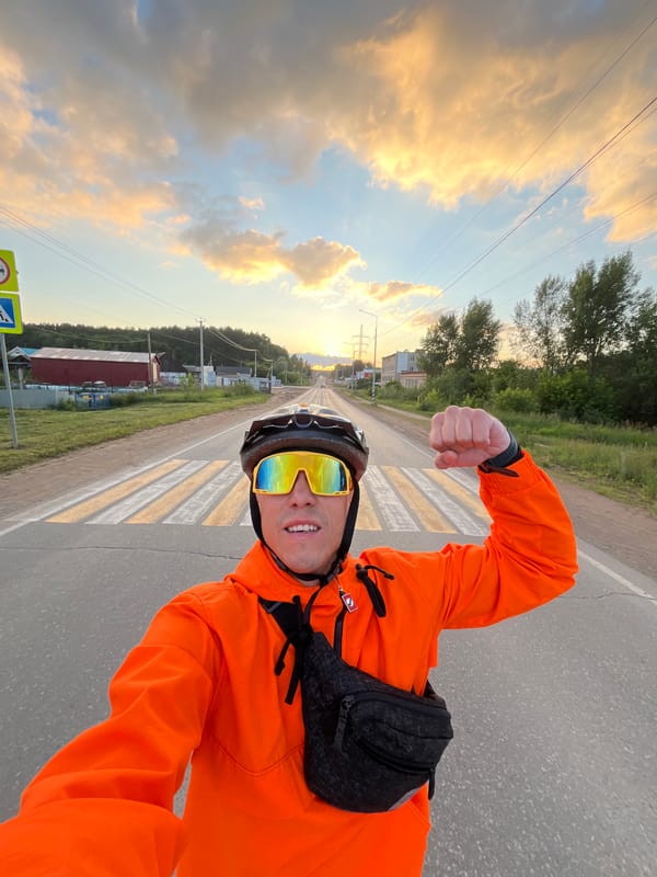 Solo cycling session through Chaikovsky at sunset