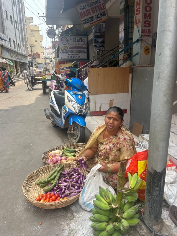 Morning street life documented in Puttaparthi, India