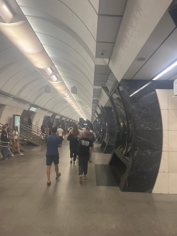 Commuter documents evening Moscow metro journey across multiple stations