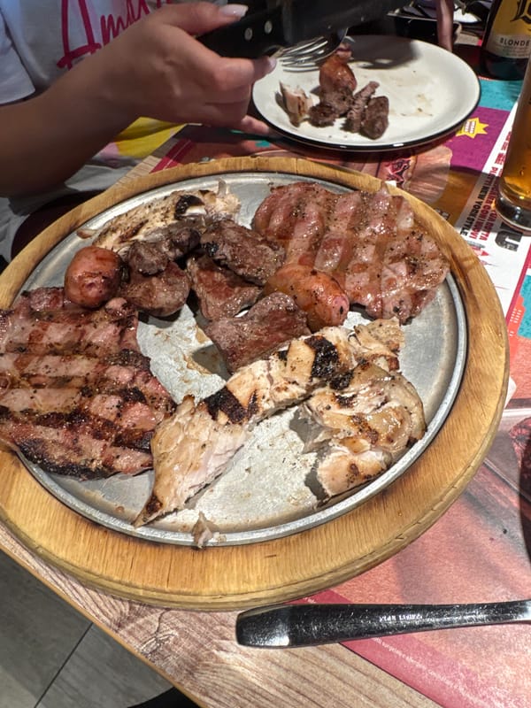 Diner enjoys mixed grill at Rome restaurant