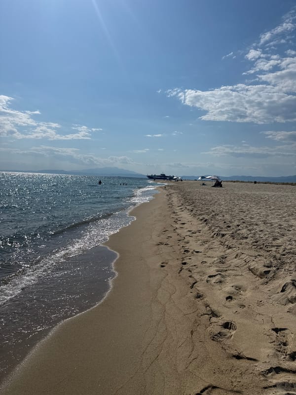 Lazy afternoon at the Aegean shore in Keramoti