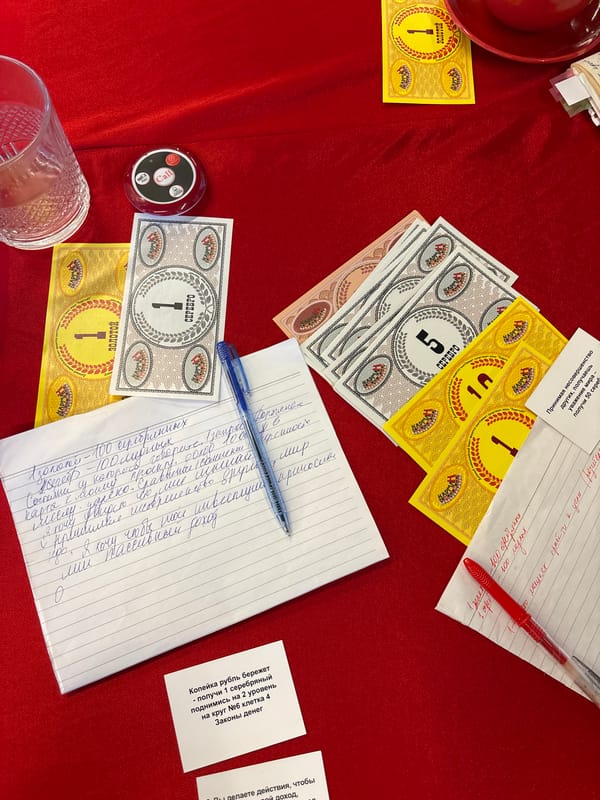 Russian board game documented on table in Kuta Selatan