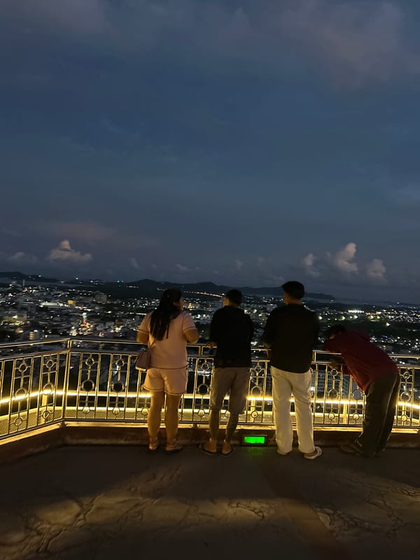 Dusk to night across Phuket's rooftops and city views