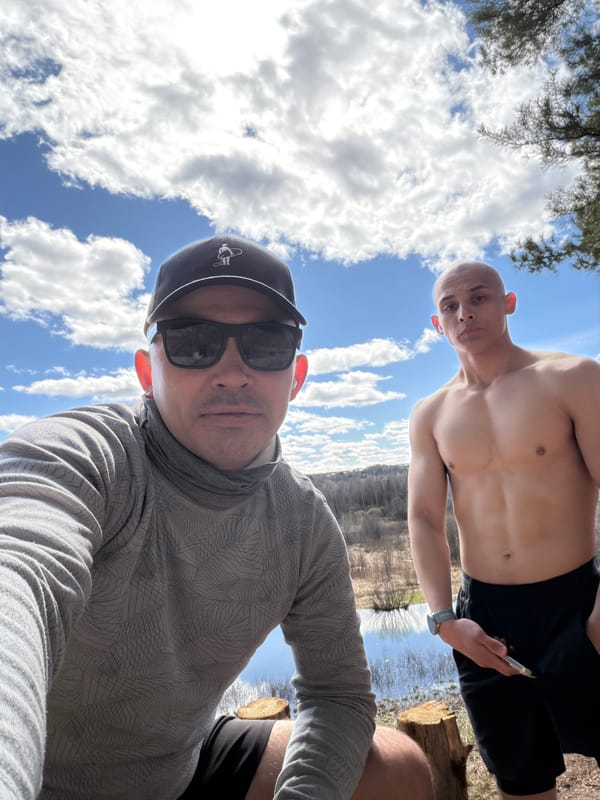 Two men photographed in Izhevsk, Russia