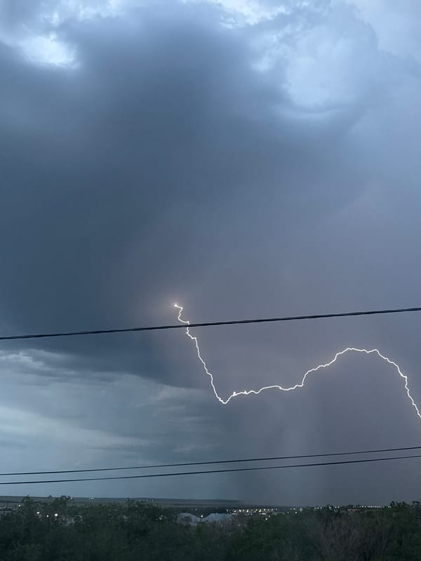 Severe thunderstorm with lightning strikes Kokshetau, Kazakhstan