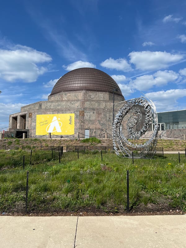 Evening visit to Adler Planetarium captures exterior and NASA exhibits