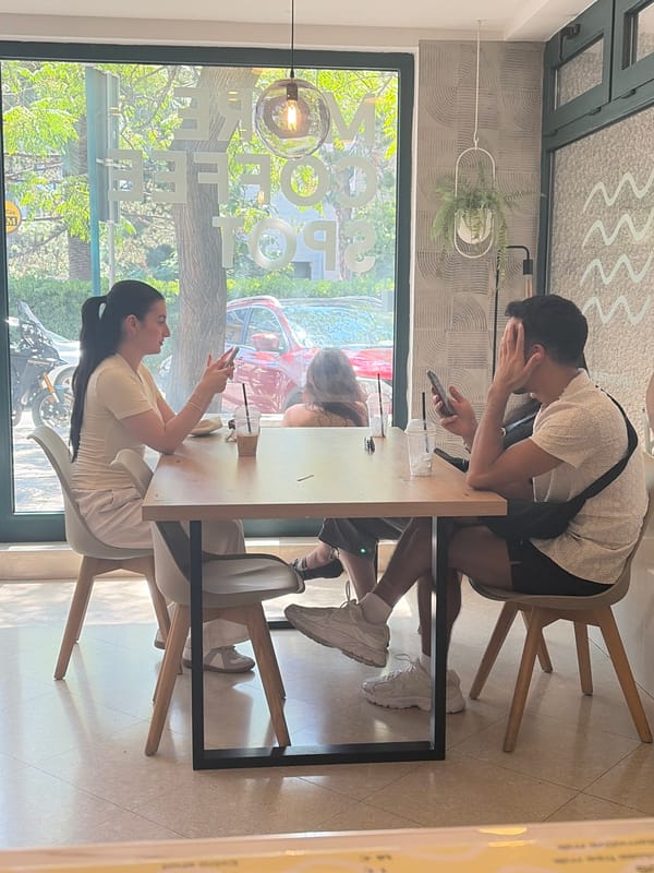 Morning café scene in Budva, Montenegro