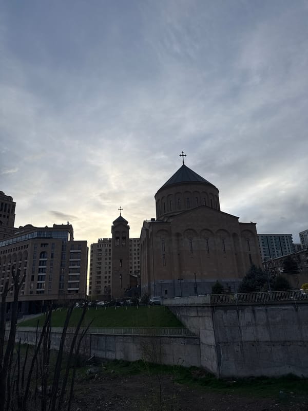 Crowd gathers at Saint Anna Church in Yerevan