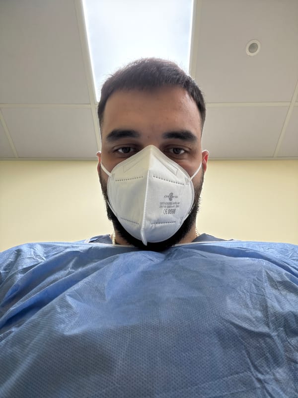 Healthcare worker in medical attire photographed in Sofia facility