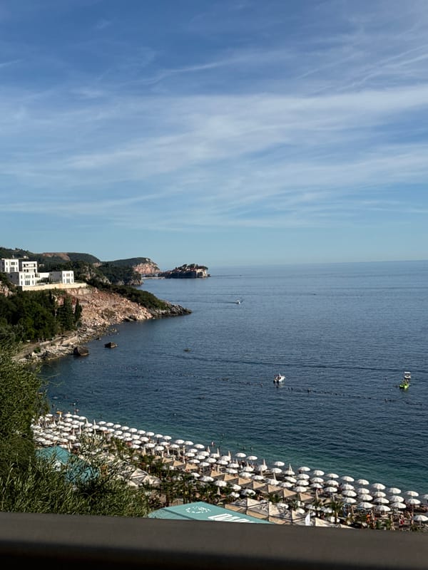 Beach lounging session at Kamenovo coastline, Montenegro