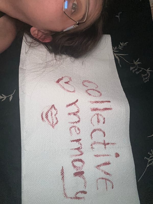 Woman writes 'collective memory' with lip gloss in Bulgaria