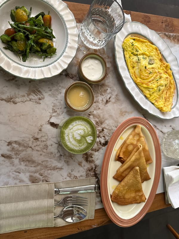 Breakfast meal photographed at Ubud restaurant early morning