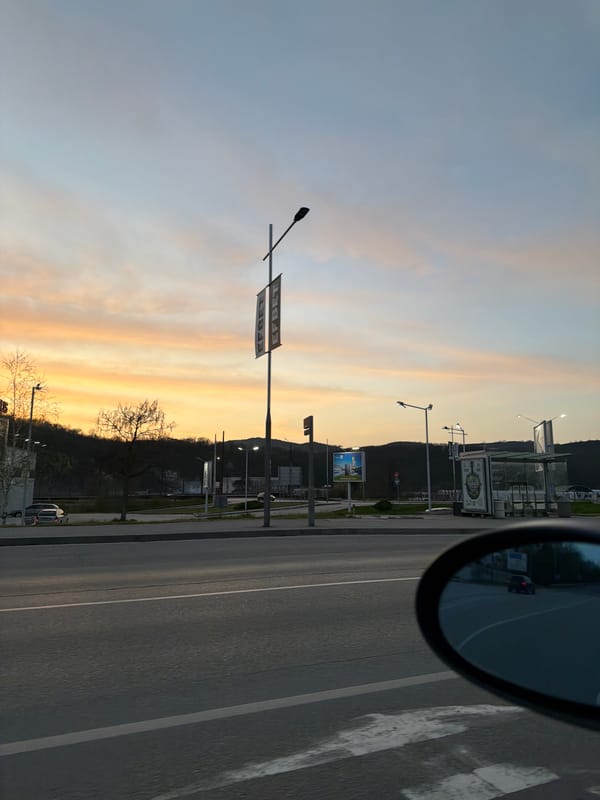 Twilight sky with dramatic clouds observed in Gabrovo, Bulgaria