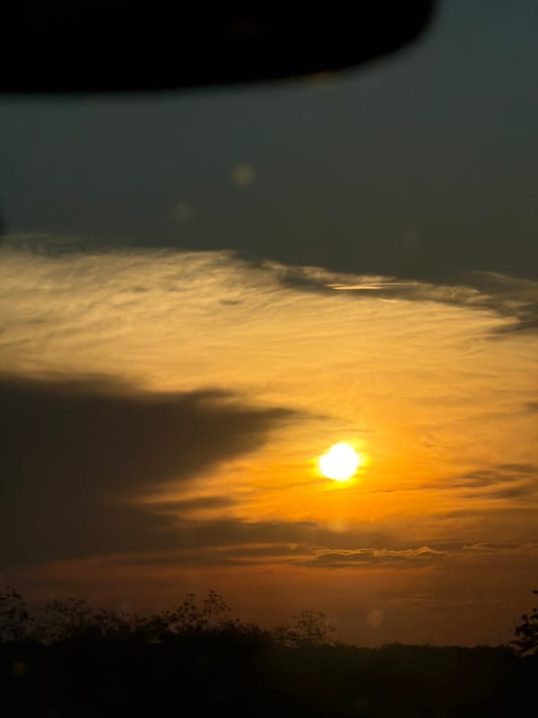 Golden sunset hangs over Valchitran, Bulgaria