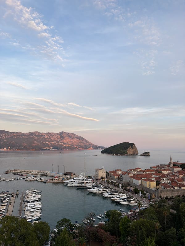 Evening on the waterfront in Budva's Old Town
